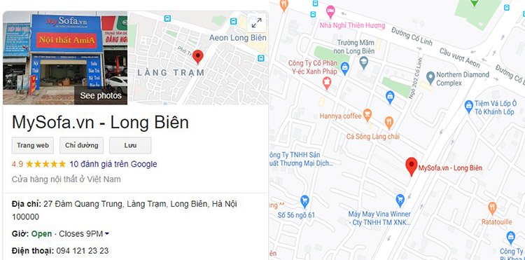 Map chỉ đường đến AmiA Long Biên