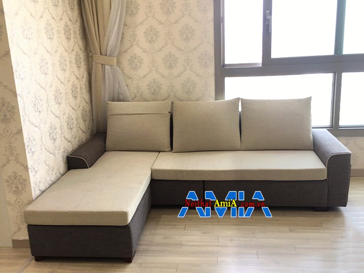 Hình ảnh Sofa góc nhỏ gọn chất liệu nỉ thiết kế dạng chữ L nhỏ