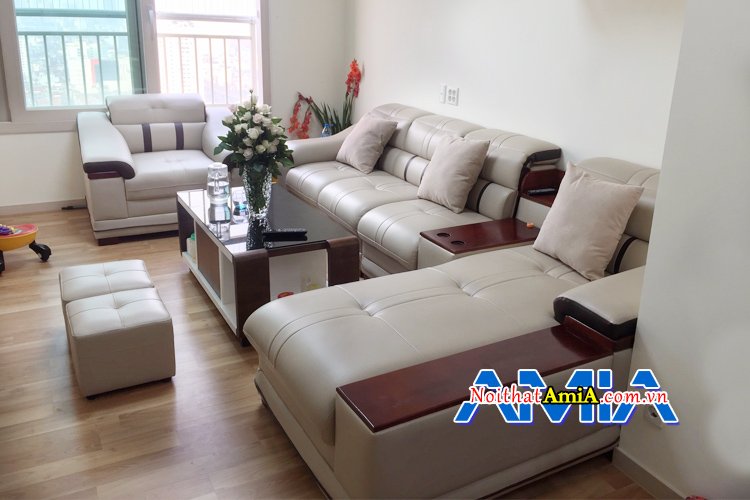 Bộ ghế sofa cao cấp cho phòng khách chung cư rộng rãi