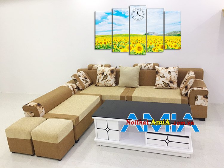 Bộ sofa nỉ góc L hiện đại giá rẻ 7 triệu phổ thông nhất