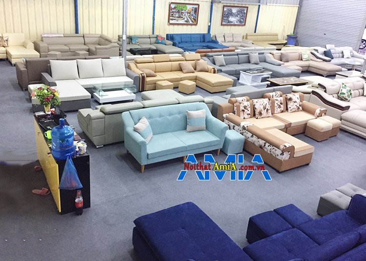 Hình ảnh Các mẫu sofa góc chữ L đẹp hiện đại có sẵn tại kho sofa AmiA