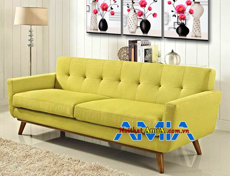 Mẫu ghế sofa bọc nỉ đẹp AmiA SFN095 gam màu cốm