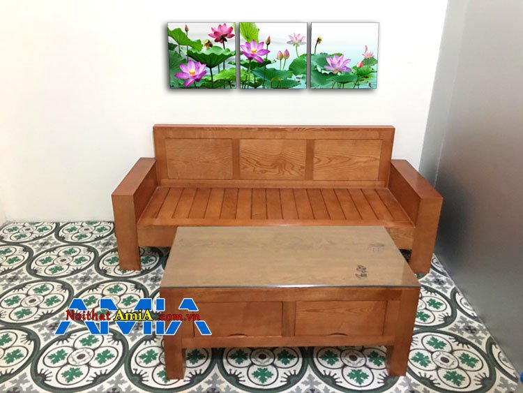 Mẫu ghế sofa văng gỗ đẹp cho văn phòng nhỏ