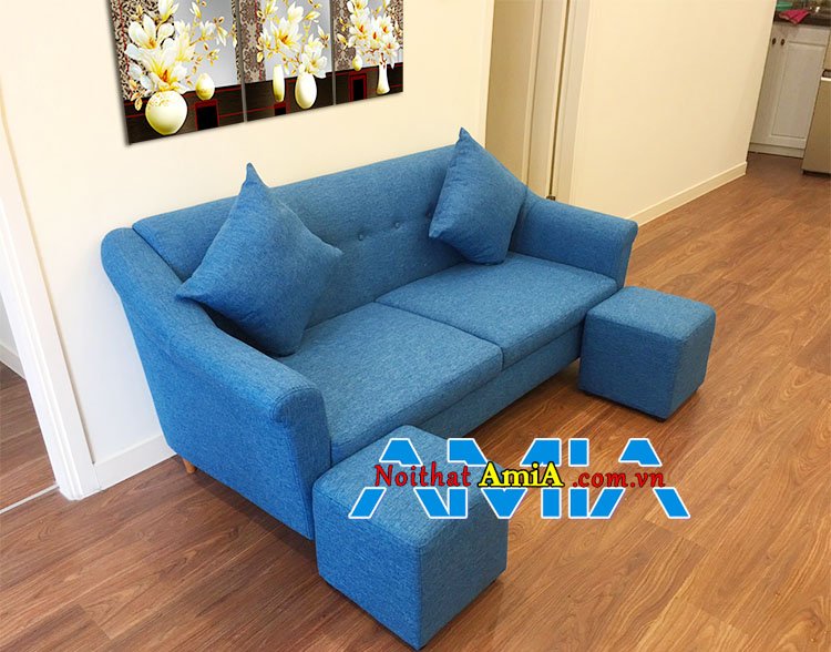 Mẫu ghế sofa văng nỉ đẹp hiện đại 2 chỗ ngồi