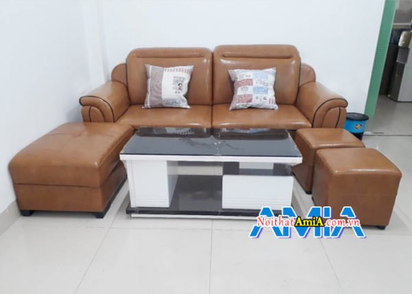 Hình ảnh thực tế sofa văng da cao cấp SFV 150