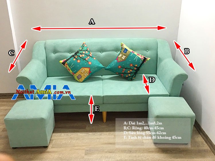 Kích thước sofa văng chuẩn phổ thông hiện nay