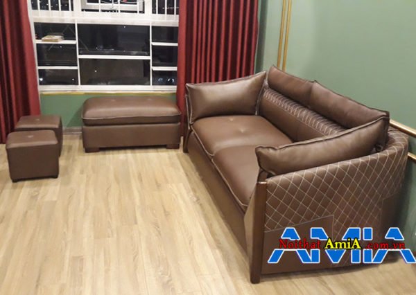 mẫu ghế sofa màu nâu văng SFD 212