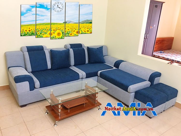 Mẫu ghế sofa nỉ chữ l giá rẻ phong cách trẻ trung lịch lãm