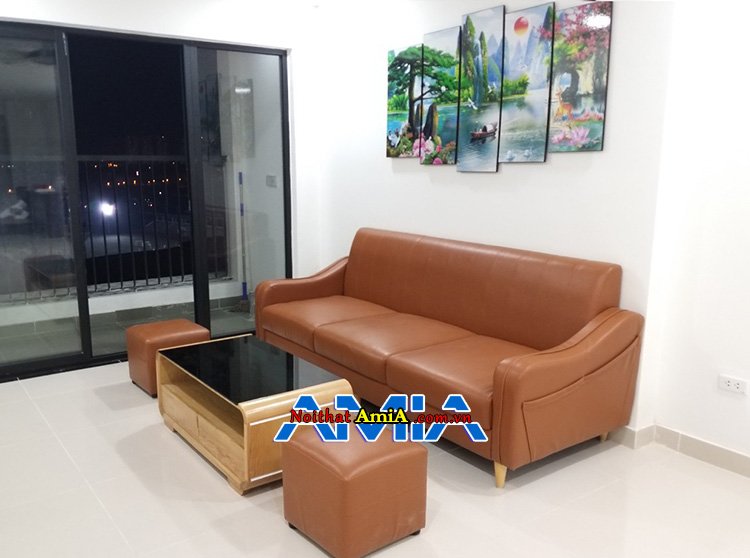 Mẫu sofa đẹp dạng văng kê phòng khách chung cư