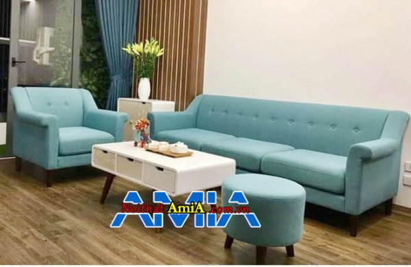 mẫu sofa văng nỉ màu xanh SFV 155