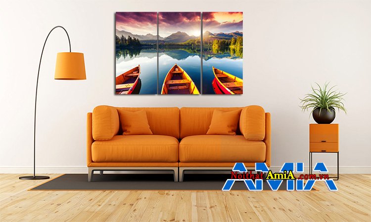 Hình ảnh Mẫu ghế sofa nỉ đẹp giá rẻ 5 triệu màu cam