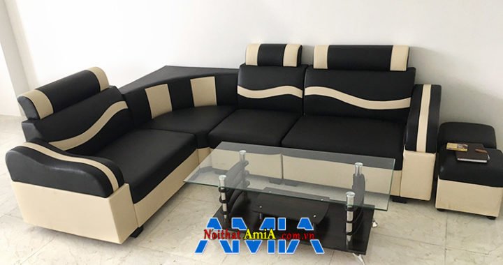 Hình ảnh Sofa phòng khách hình vuông dạng góc nhỏ mini xinh xắn