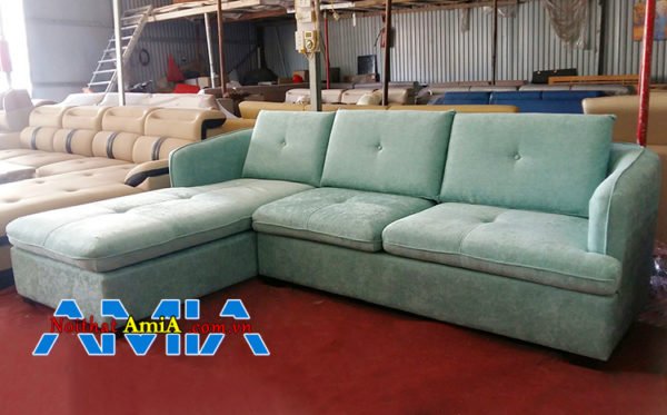 Ảnh mẫu ghế sofa nỉ giá rẻ góc L đóng theo yêu cầu