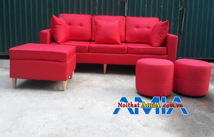 Màu ghế sofa cho người mệnh Thổ - Ghế sofa văng nỉ màu đỏ đẹp