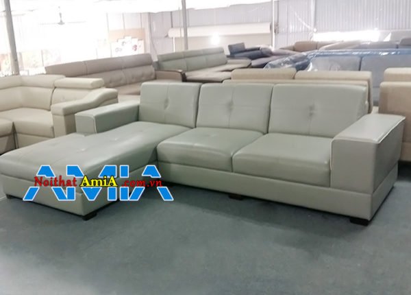 Mẫu ghế sofa da góc phòng khách chung cư hiện đại đẹp