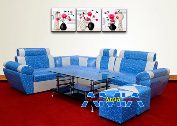 Bộ ghế sofa dưới 3 triệu giá rẻ màu xanh da trời đẹp AmiA 025