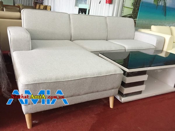 Mẫu ghế sofa nỉ hiện đại chữ L cho phòng khách đẹp tiện nghi