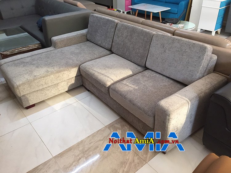 Mẫu ghế sofa phòng khách hình L chất liệu nỉ hiện đại nhất