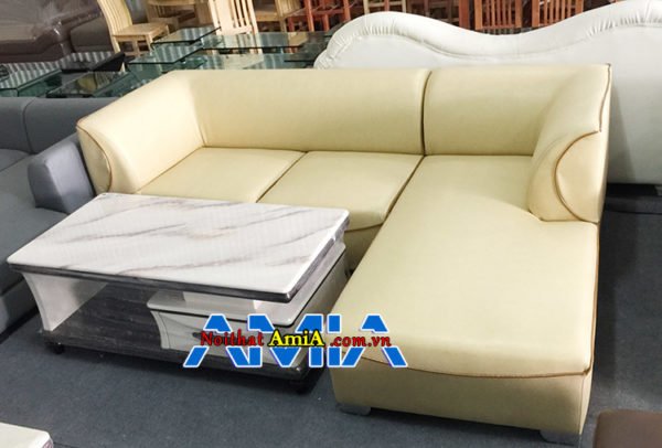 Mẫu sofa da góc hiện đại AmiA SFD178