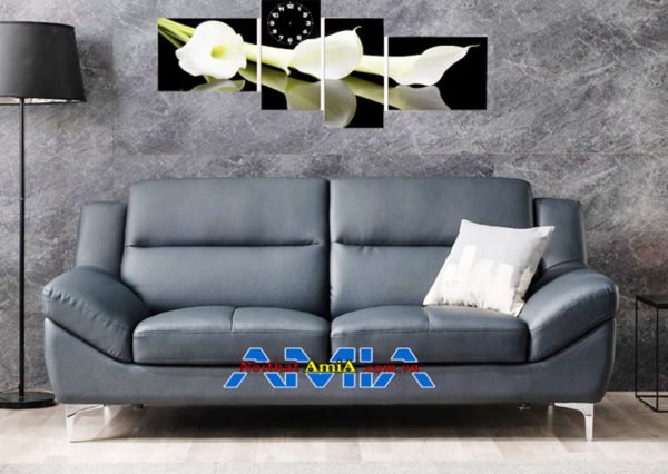 Mẫu sofa văng da màu đen AmiA SFD210