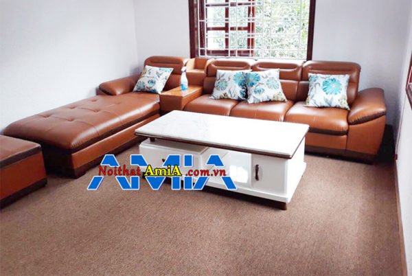 Sofa da thiết kế góc chữ L AmiA SFD106