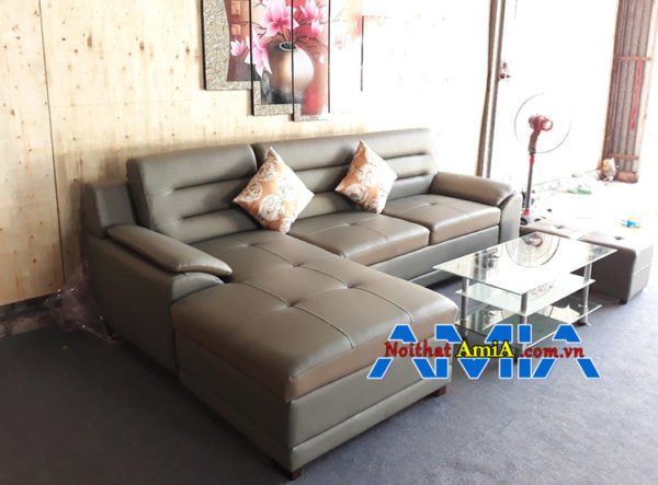 Mẫu ghế sofa phòng khách hiện đại góc L giá rẻ AmiA SFD154 sang trọng