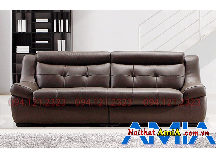 Mẫu sofa văng da màu nâu tại Minh Khai