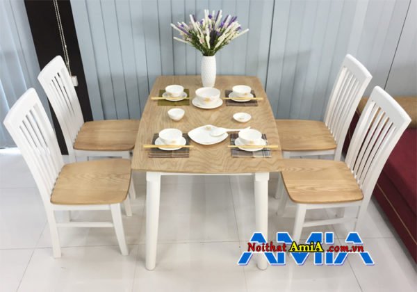 Bàn ghế ăn hiện đại 4 chỗ ngồi AmiA BA032