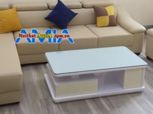 Mẫu bàn trà sofa hiện đại màu trăng BTR184