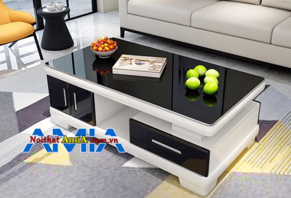 Hình ảnh mẫu bàn trà sofa nhập khẩu đen trắng AmiA BTR187