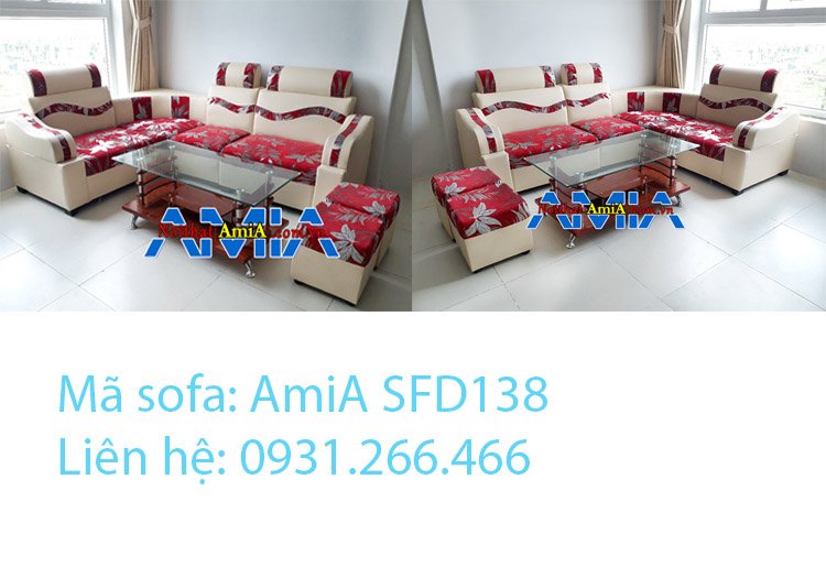 Ghế sofa da hoa nỉ hiện đại AmiA SFD138