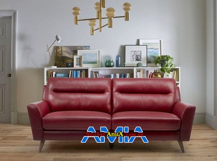 Ghế sofa da màu đỏ giá rẻ AmiA SFD244