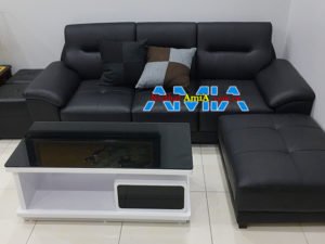 Mẫu ghế sofa văng chất liệu da cho phòng khách SFD237