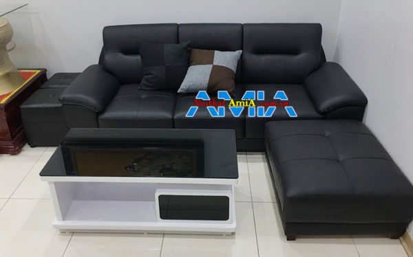 Mẫu ghế sofa văng chất liệu da cho phòng khách SFD237