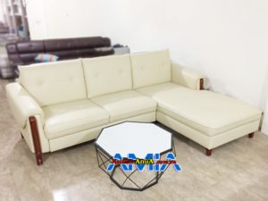 Ghế sofa da tay ốp gỗ sang trọng, hiện đại AmiA SFD234
