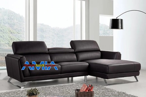 Mẫu ghế sofa da góc L đóng theo yêu cầu