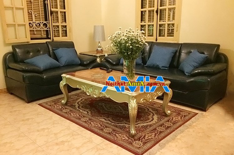 Hình ảnh bàn ghế sofa da cao cấp phòng khách