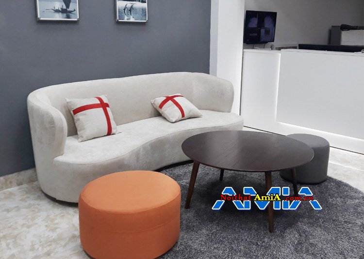 Sofa phòng khách nhỏ gọn dạng văng nỉ