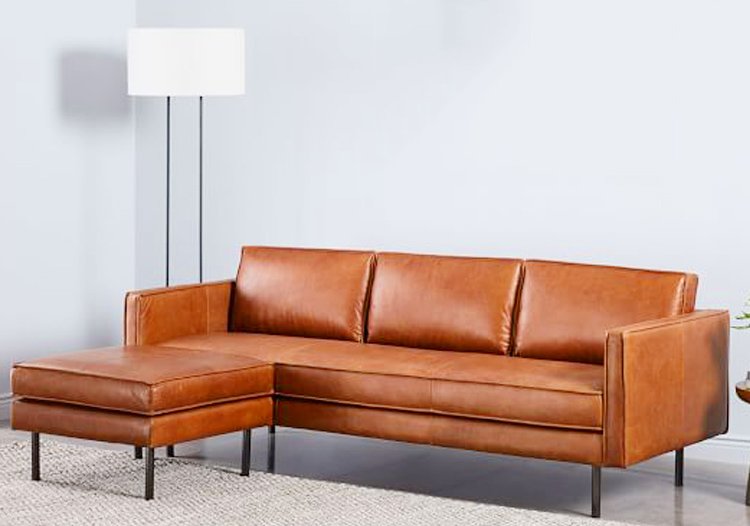 Hình ảnh sofa da bò màu vàng nâu đẹp