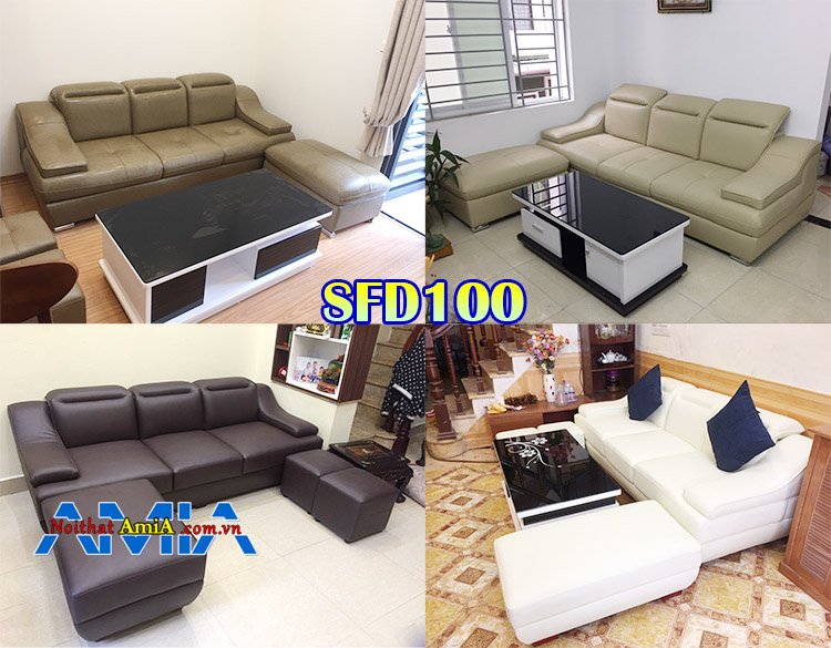 Hình ảnh ghế sofa da giá rẻ bán chạy SFD100