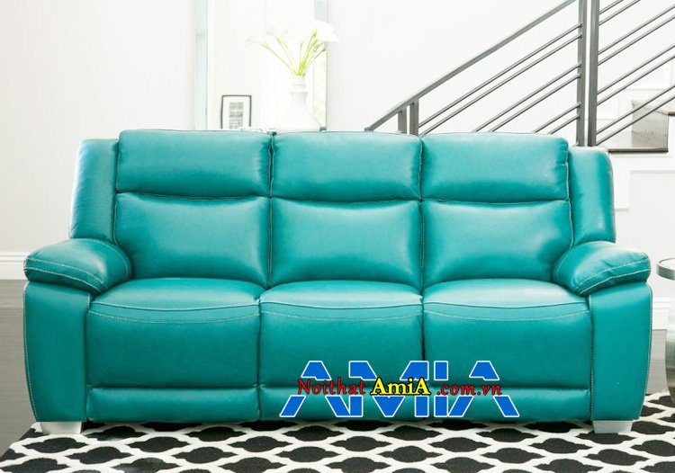 Hình ảnh sofa da màu xanh ngọc đẹp