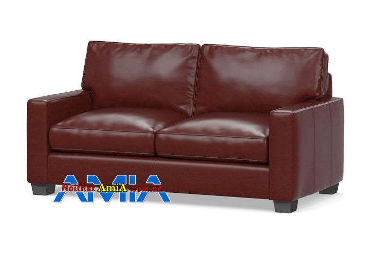 Hình ảnh ghế sofa da thật phòng khách nhỏ mini sang trọng