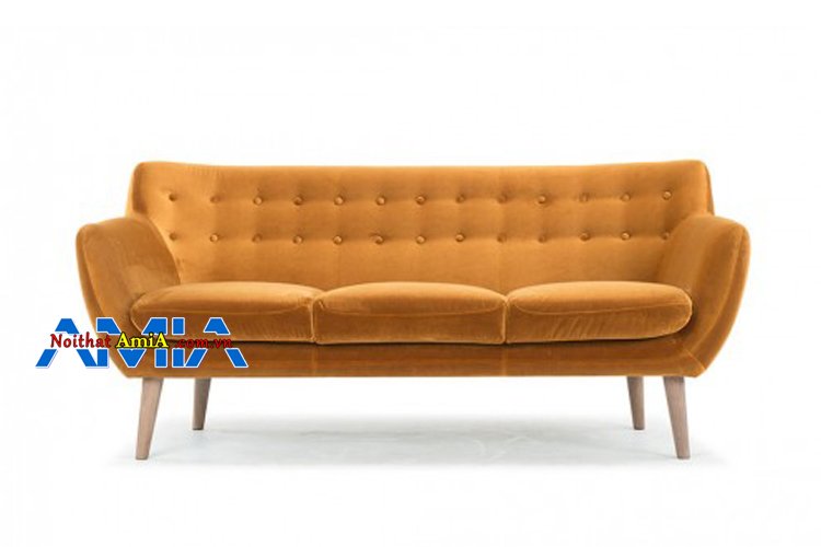 Ghế sofa văng 3 chỗ vàng cam đẹp