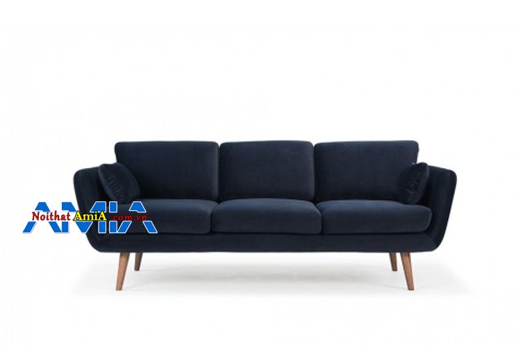 Ghế sofa văng 3 chỗ xanh than có gối mềm