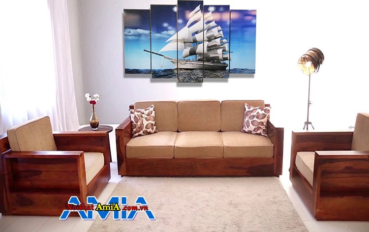 Bộ ghế sofa gỗ sử dụng trong biệt thự cao cấp