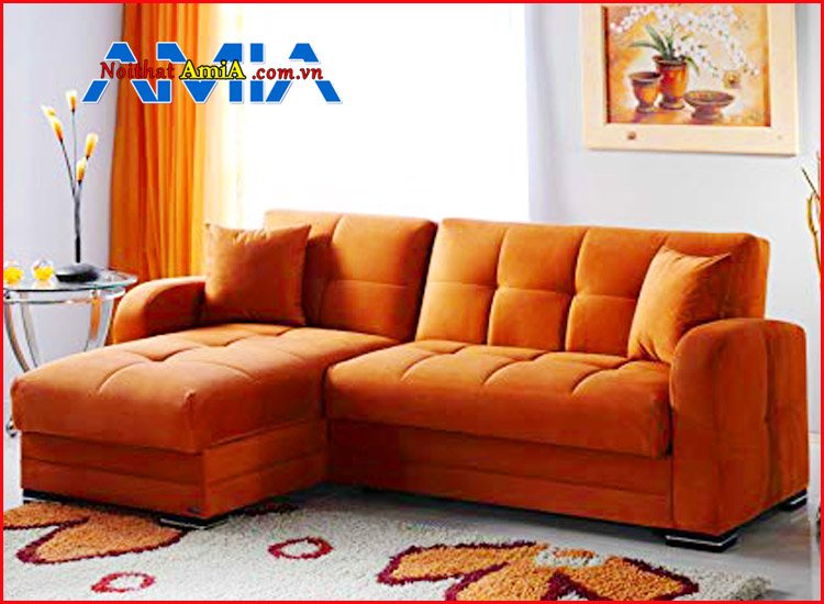 Hình ảnh ghế sofa màu cam đất đẹp chữ L