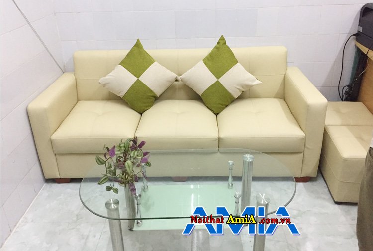 Ghế sofa phòng khách nhỏ gọn dạng văng 3 chỗ