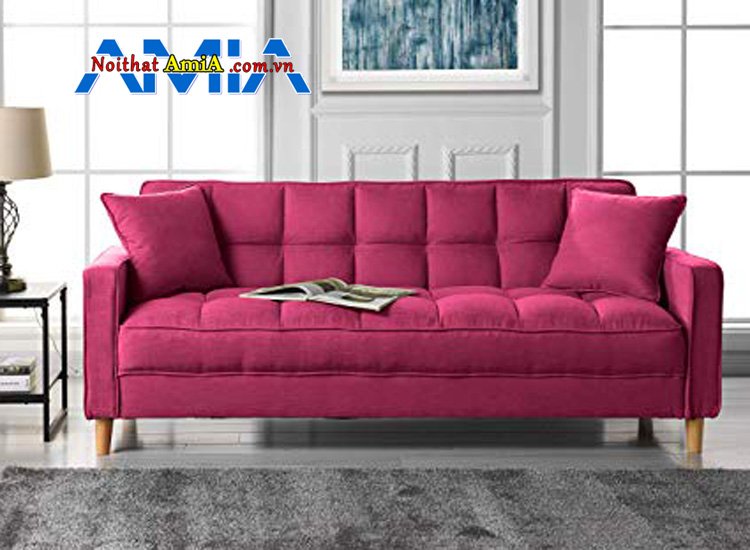 Mẫu ghế sofa văng màu hồng đỏ đẹp 