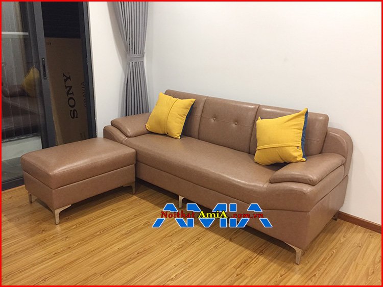 Hình ảnh mẫu ghế sofa chung cư chất liệu da công nghiệp đẹp