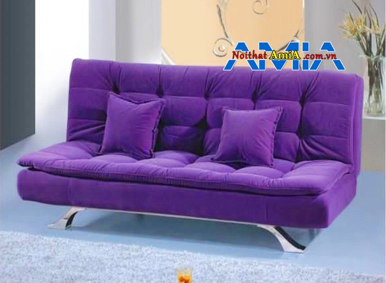 Hình ảnh ghế sofa giường màu tím kê phòng ngủ đẹp